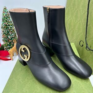 Women’s Gucci, Leather GG Blondie, 55 mm ankle boots size 41 made in Italy